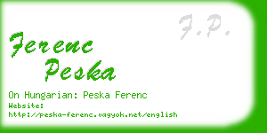 ferenc peska business card